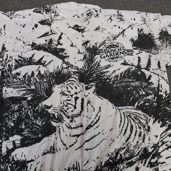 Vintage Busch Gardens Tiger All Over Print T Shirt One Size (XL) Single Stitch - Picture 7 of 7
